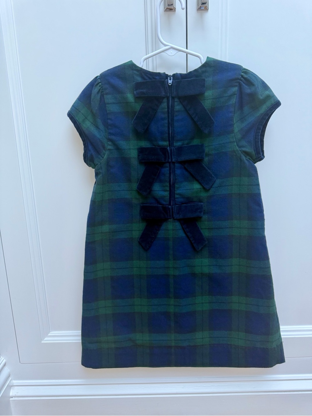The Beaufort Bonnet Company Betts Bow Dress Berwick Black Watch Plaid Size 7